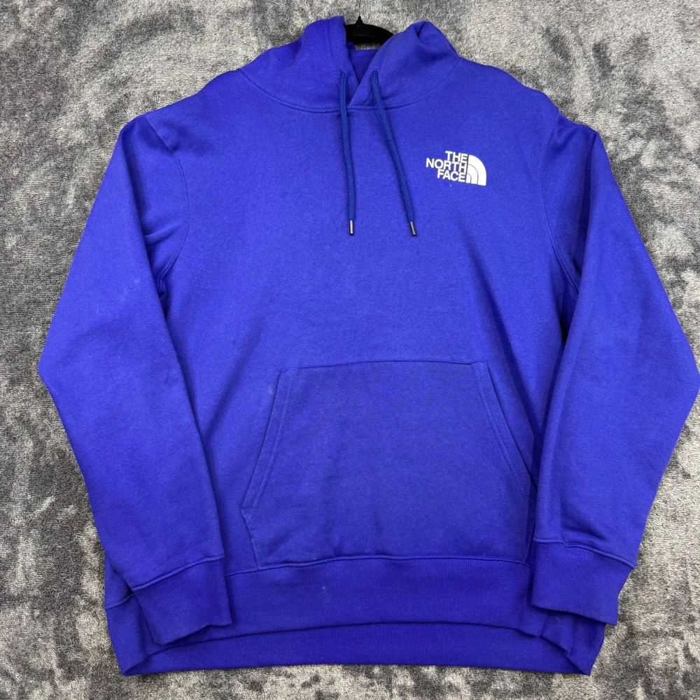 The North Face Hoodie Mens XL Blue Pullover Logo Kangaroo Pocket 4163-50